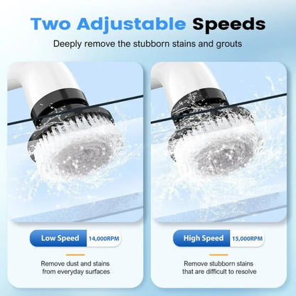 Electric Spin Scrubber - 8-in-1 Rechargeable Wireless Cleaning Brush