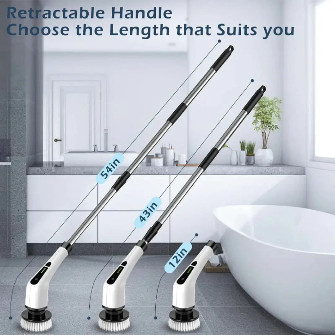 Electric Spin Scrubber - 8-in-1 Rechargeable Wireless Cleaning Brush